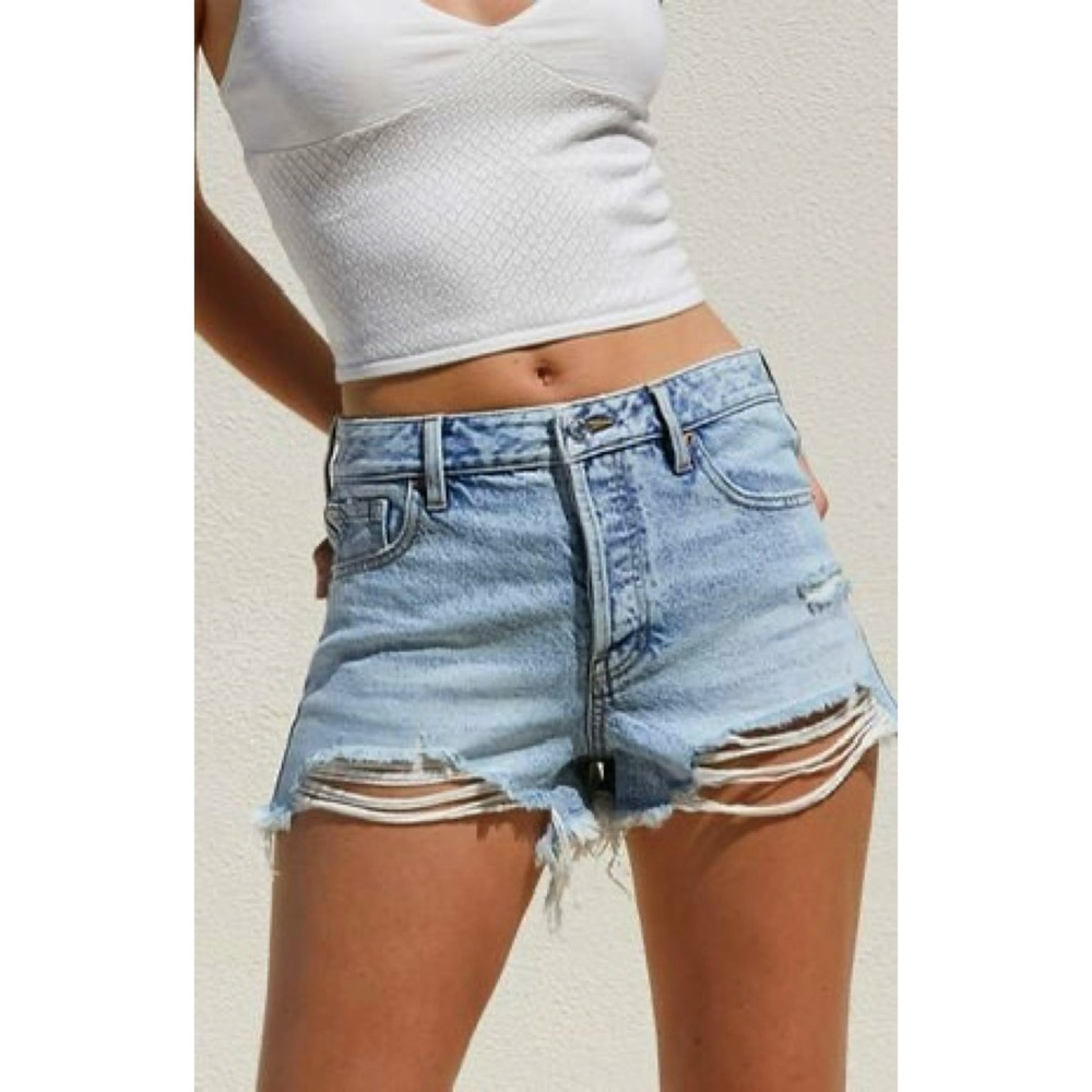 PACSUN Ripped Hi Rise Festival Jean Shorts - Picture 3 of 8